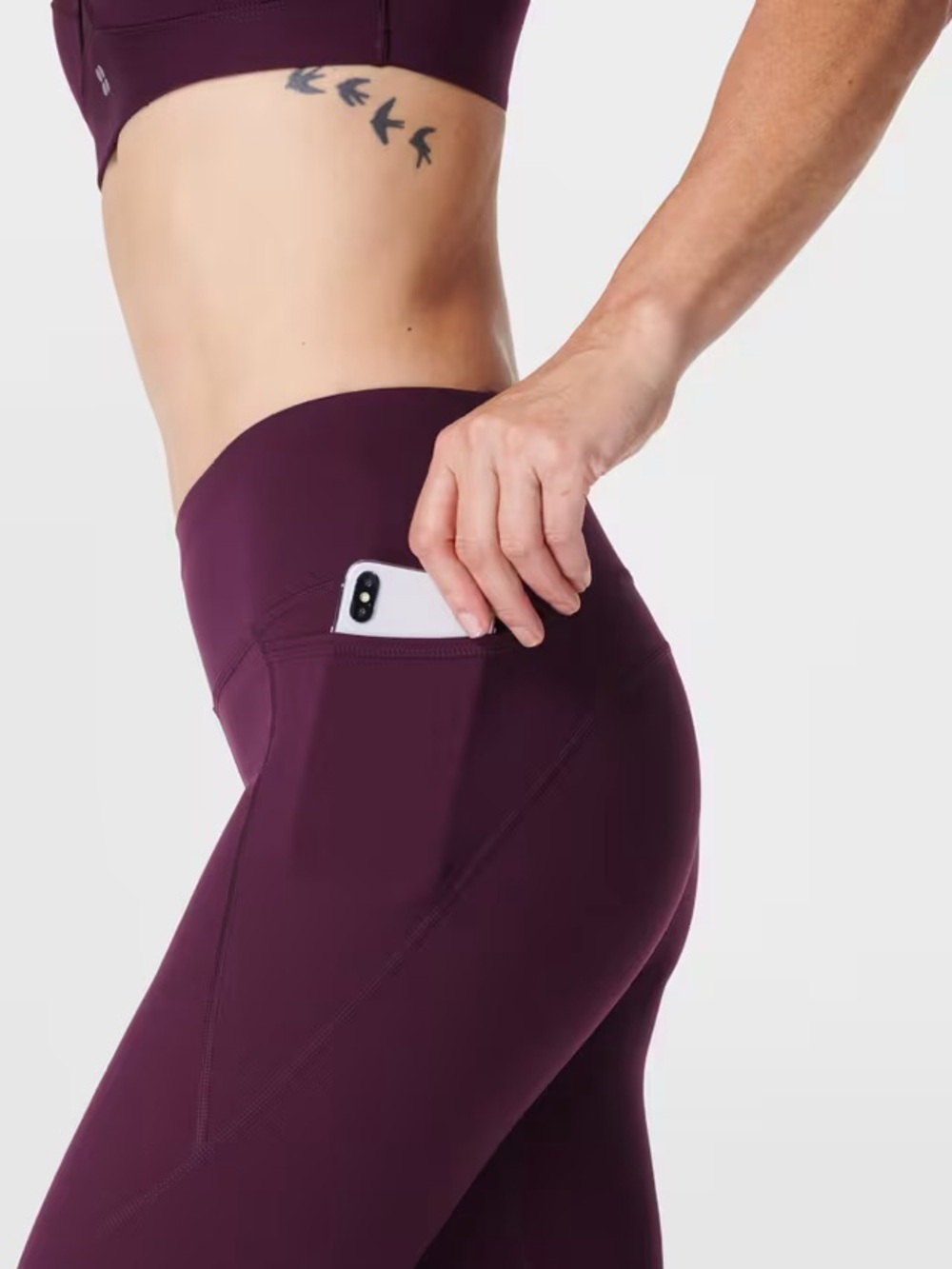Sweaty Betty Power 7/8 Leggings Burgundy Purple Training Small - Picture 2 of 14